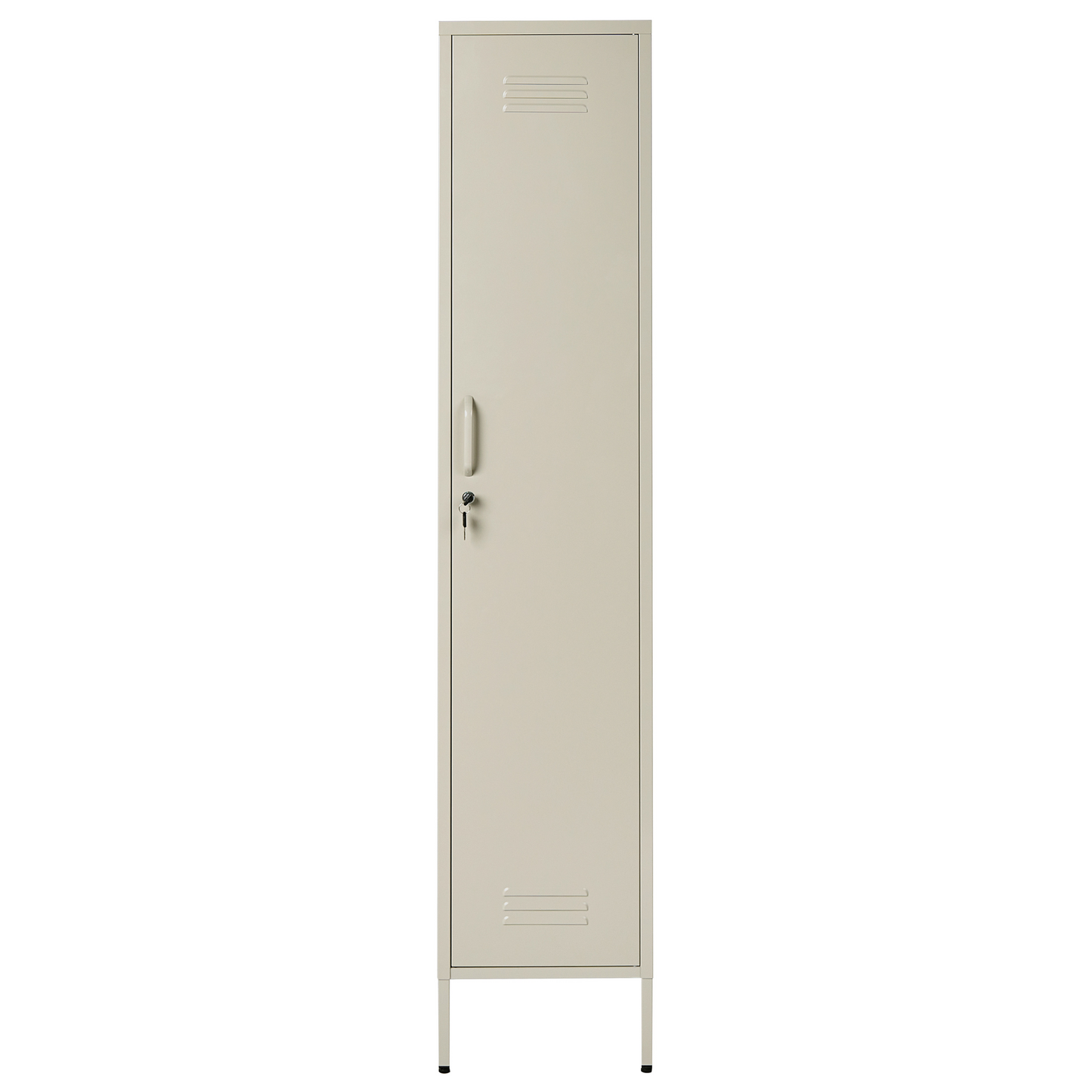 Apex Metal Storage Cabinet Light Beige With 5 Shelves And Rail