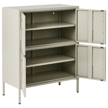 Four Door Sideboard Cabinet In Light Beige For Home Office