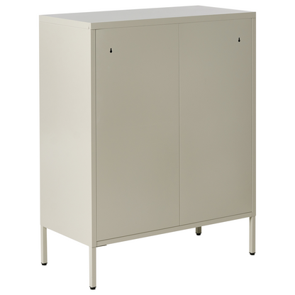 Four Door Sideboard Cabinet In Light Beige For Home Office