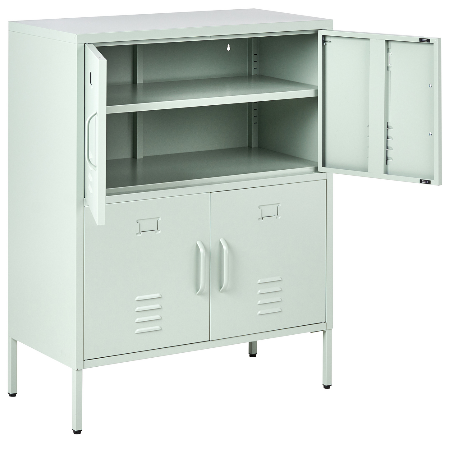 Sideboard Mint Green Iron 4 Door Document Cabinet