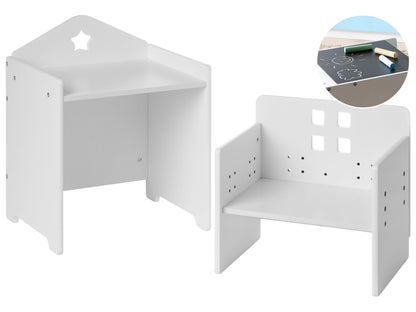 BrandName White MDF Chalkboard Montessori Desk And Chair Set For Kids Room Scandinavian Design