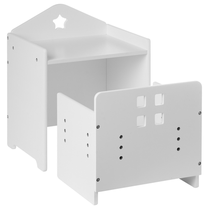 BrandName White MDF Chalkboard Montessori Desk And Chair Set For Kids Room Scandinavian Design