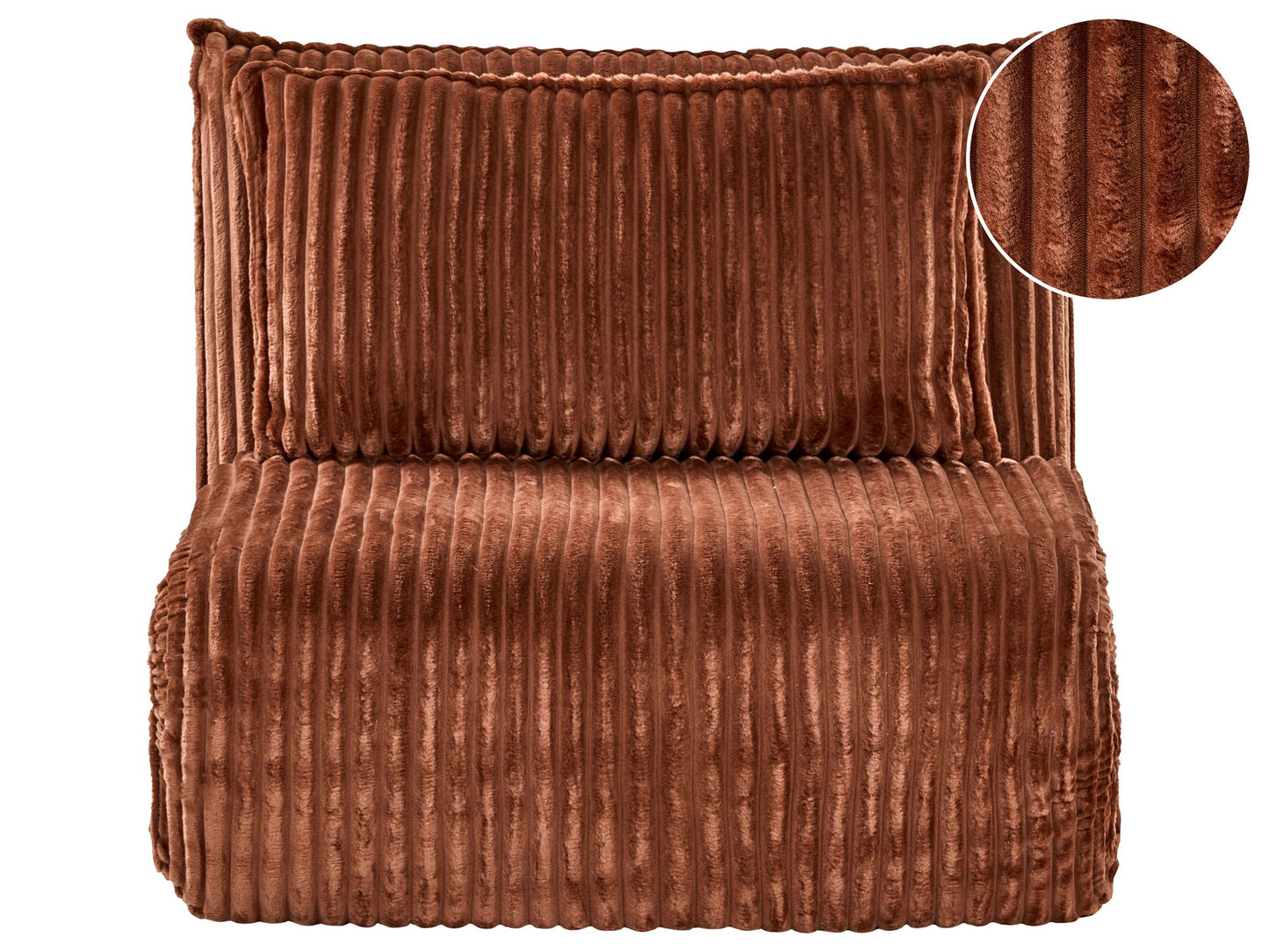 Sofa Bed Golden Brown Corduroy 1 Seater Adjustable Backrest