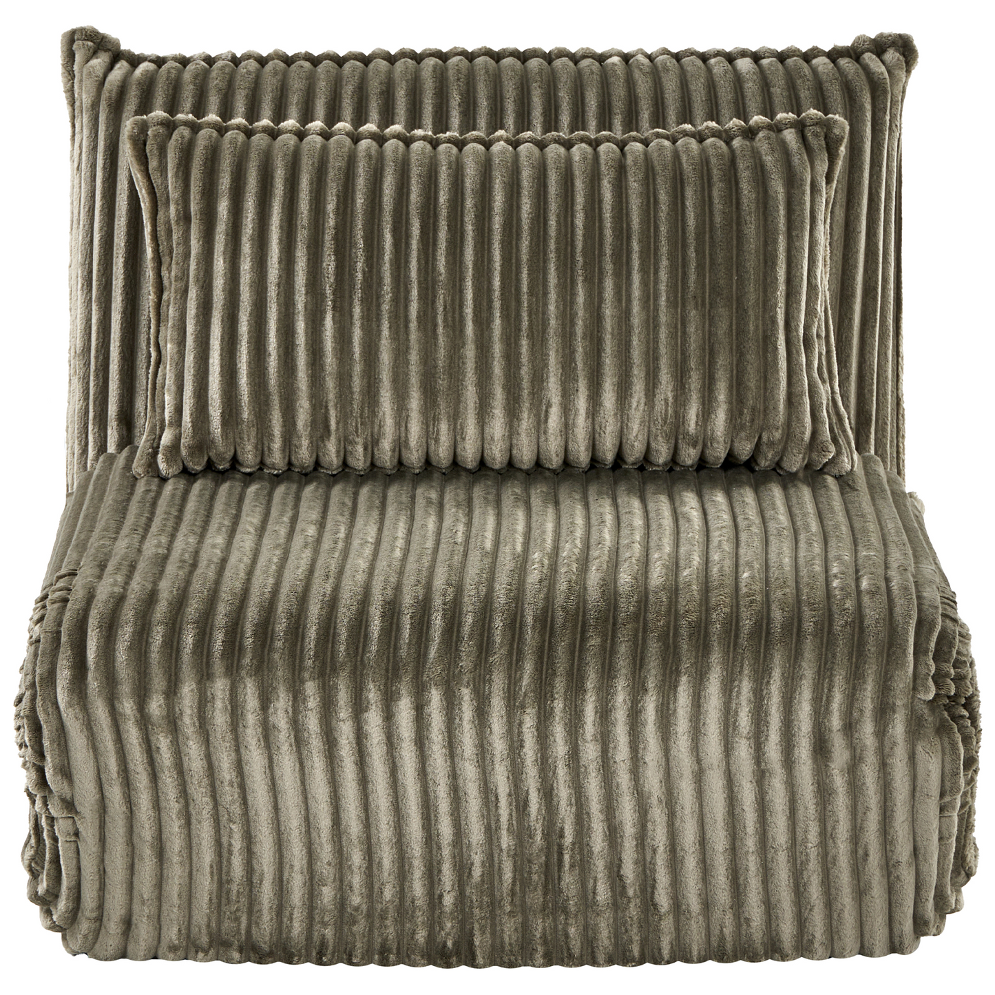 Sofa Bed Green Corduroy 1 Seater With Adjustable Backrest And Sleeper Function