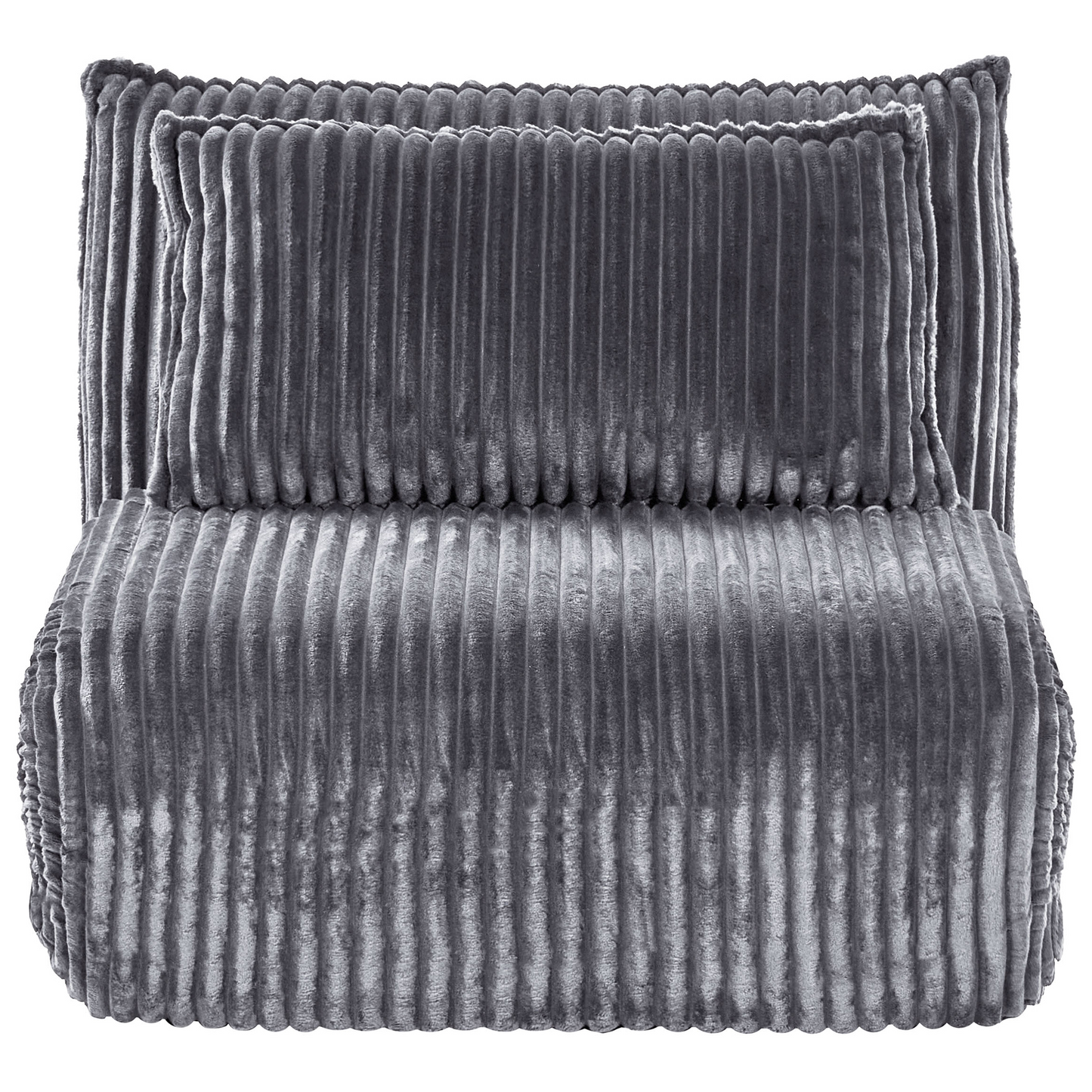 Sofa Bed Grey Corduroy 1 Seater With Adjustable Backrest