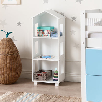 BrightNest Kids Bookshelf 3 Tier White MDF Scandinavian Style