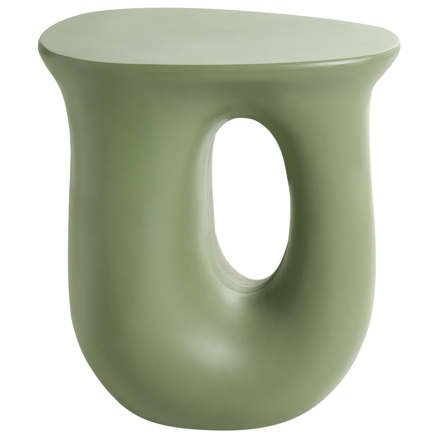 Accent Green Magnesium Oxide Fiberglass Side Table 42 x 28cm UV Resistant Outdoor Boho Modern