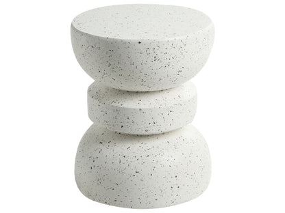 Accent Side Table White Terrazzo Effect Hourglass 37cm Round Top