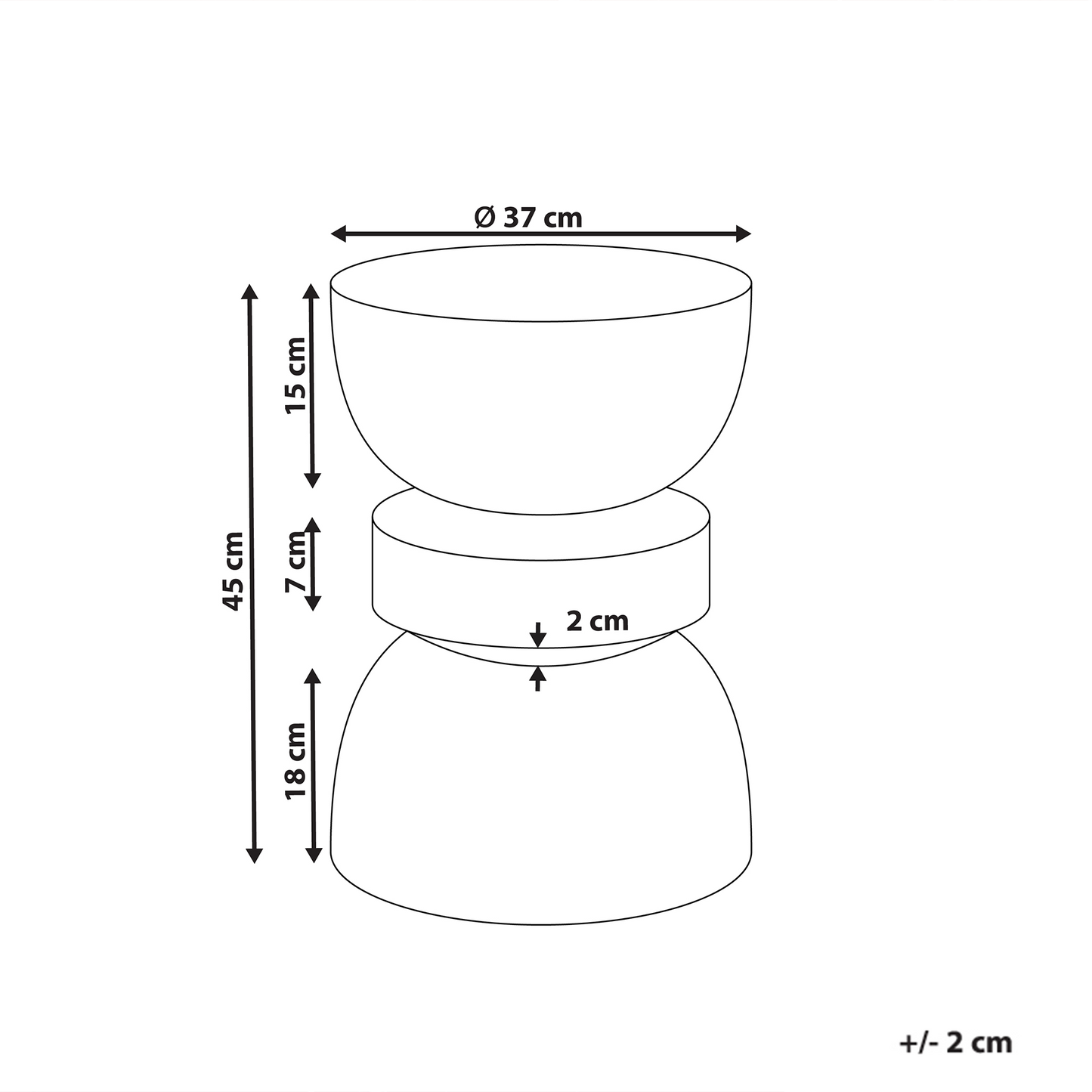 Accent Side Table White Terrazzo Effect Hourglass 37cm Round Top