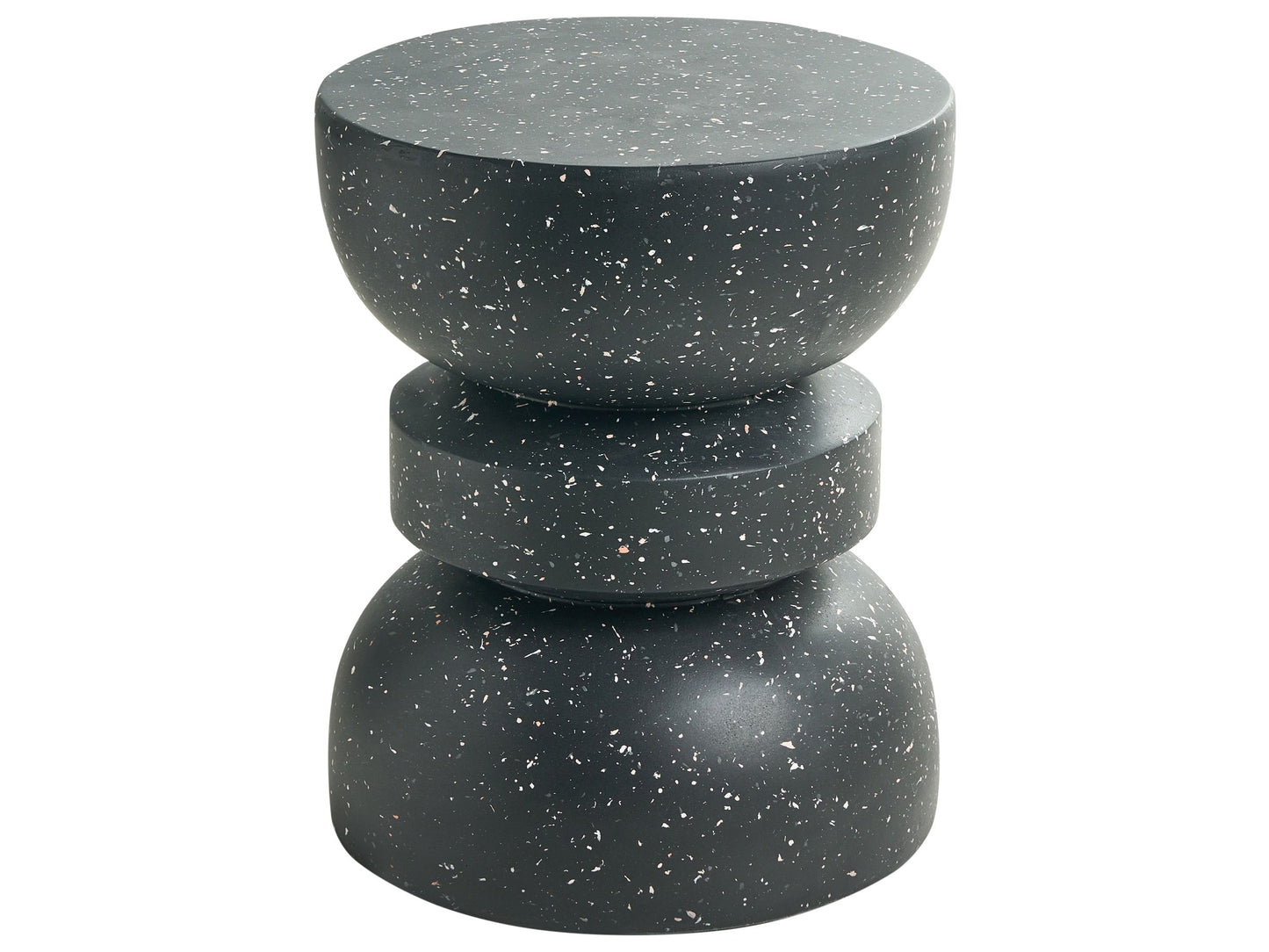 Accent Side Table Black Terrazzo 37cm Hourglass