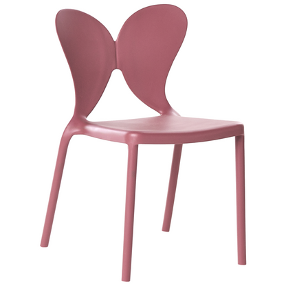 Pink Plastic Garden Chairs Set Of 2 With Butterfly Backrest