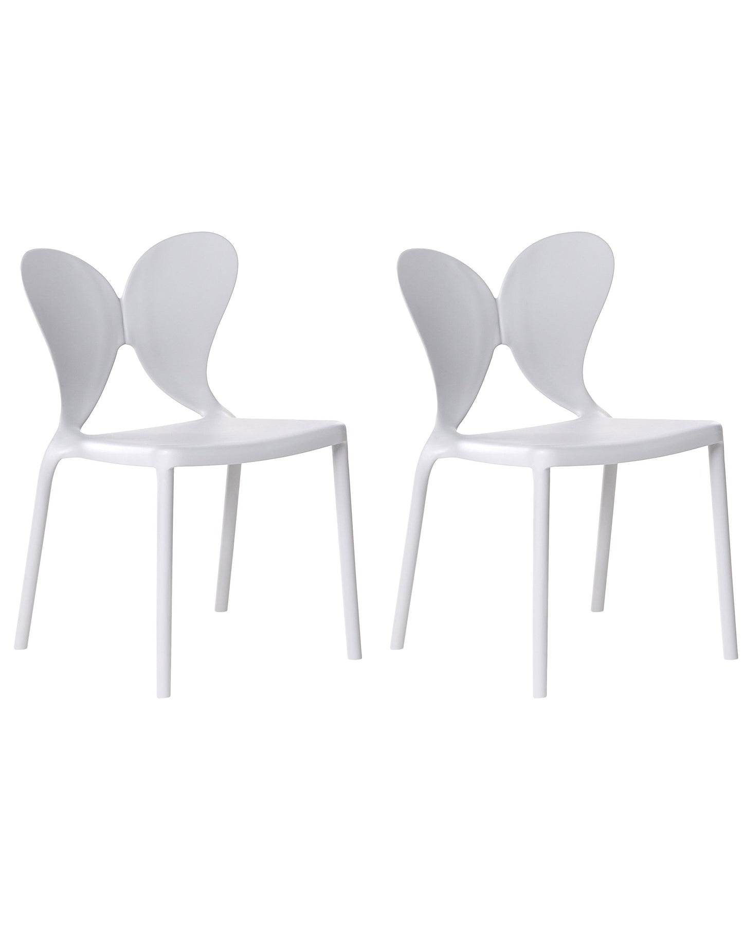 Butterfly Backrest Garden Chairs Set Of 2 Light Grey