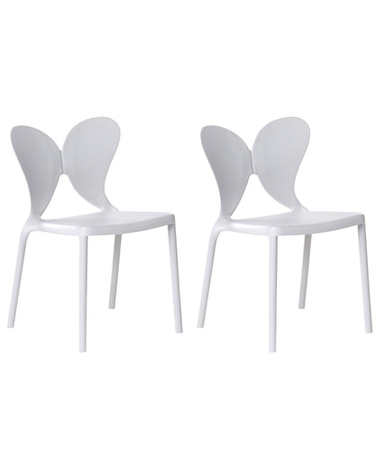Butterfly Backrest Garden Chairs Set Of 2 Light Grey