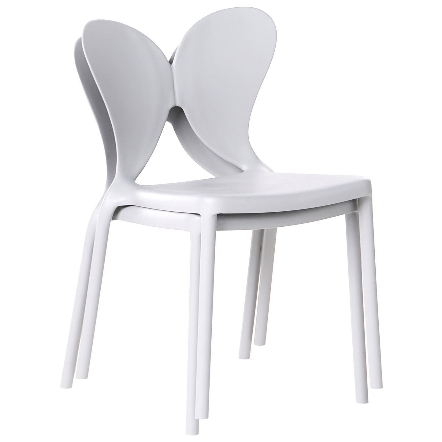 Butterfly Backrest Garden Chairs Set Of 2 Light Grey