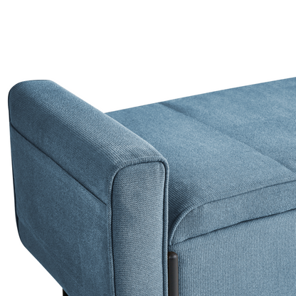 Storage Bench Blue Water Repellent Lift Top With Metal Legs
