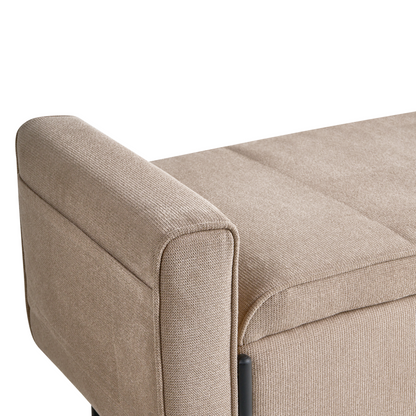 Storage Bench Beige Water-Repellent Lift-Up Top Metal Legs