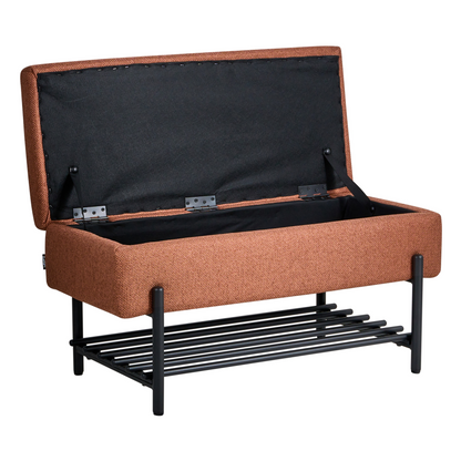 Golden Lift-Top Storage Bench With Water-Repellent Metal Legs
