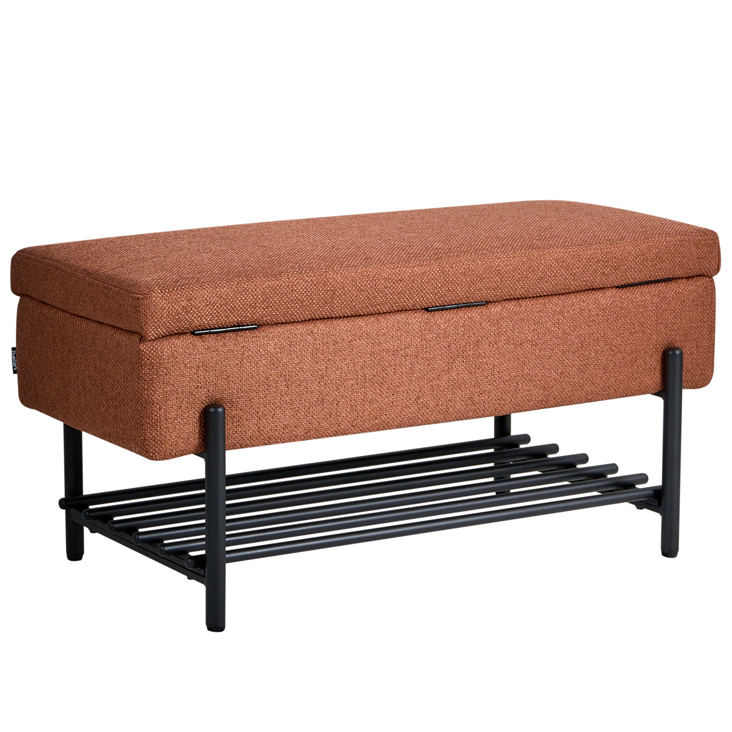 Golden Lift-Top Storage Bench With Water-Repellent Metal Legs