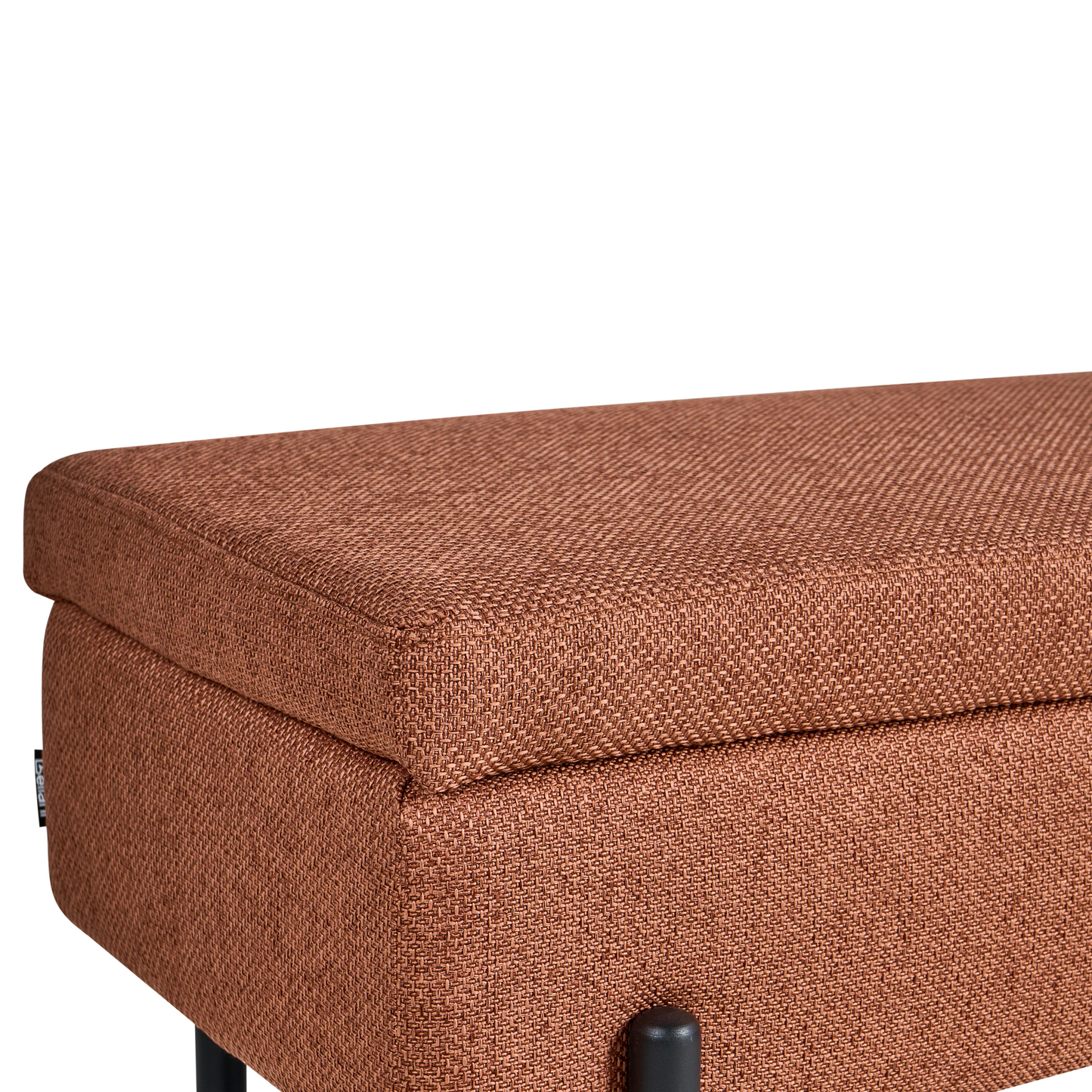 Golden Lift-Top Storage Bench With Water-Repellent Metal Legs