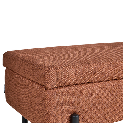 Golden Lift-Top Storage Bench With Water-Repellent Metal Legs