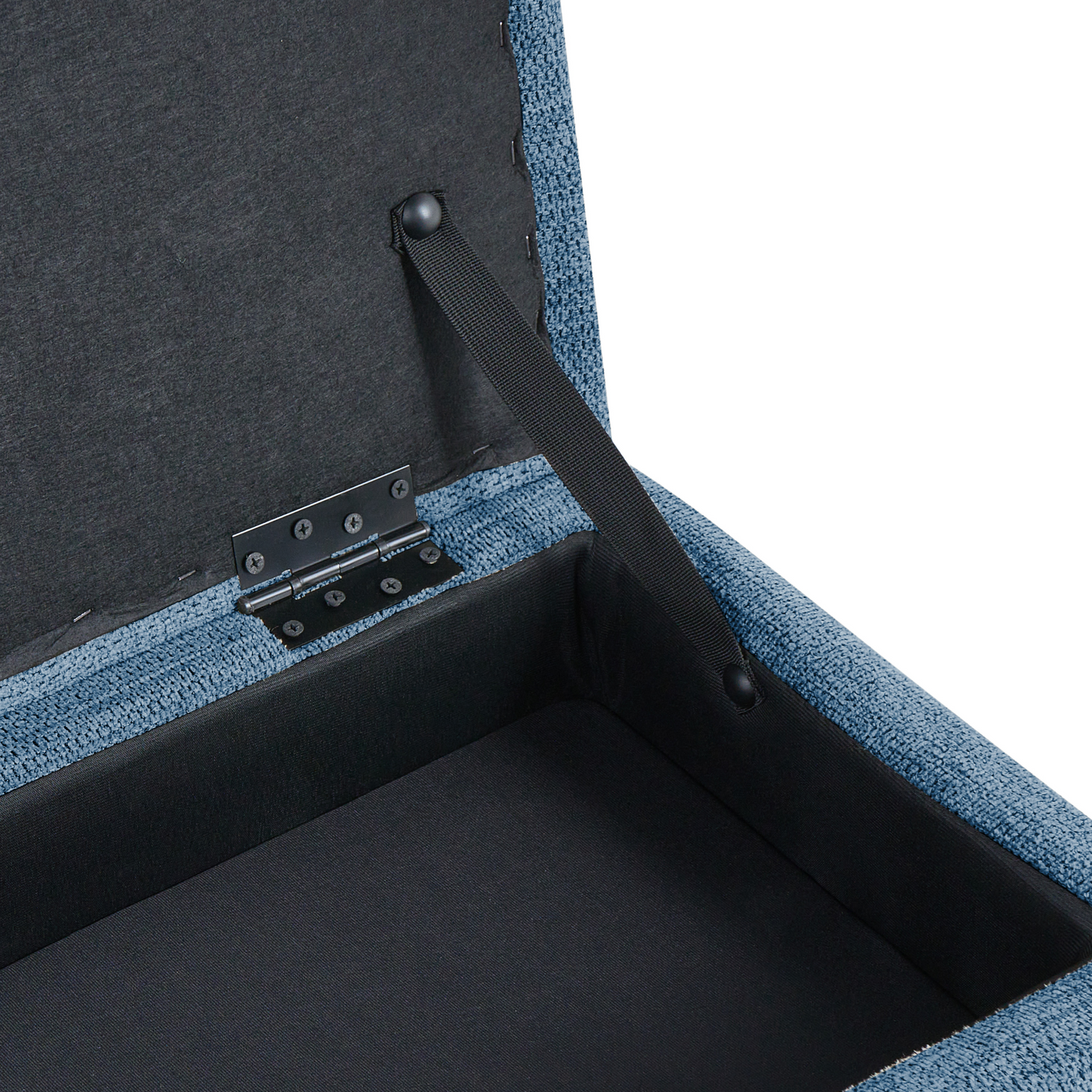 Storage Bench Water Repellent Blue Fabric Lift Up Top