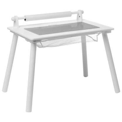 Nido Kids White Table And Chair Set With Pine Wood Legs Paper Roll