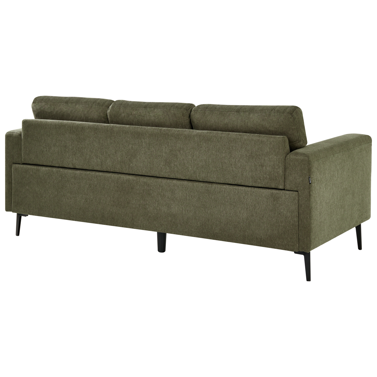 Green Fabric Living Room Set With Iron Legs Minimalist Mid Century Modern 3 Seater 2 Seater And 2 Armchairs