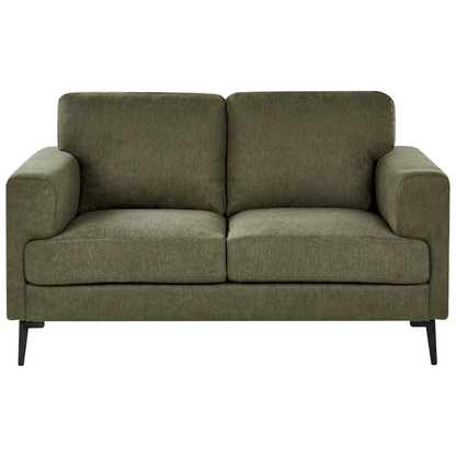 Green Fabric Living Room Set With Iron Legs Minimalist Mid Century Modern 3 Seater 2 Seater And 2 Armchairs