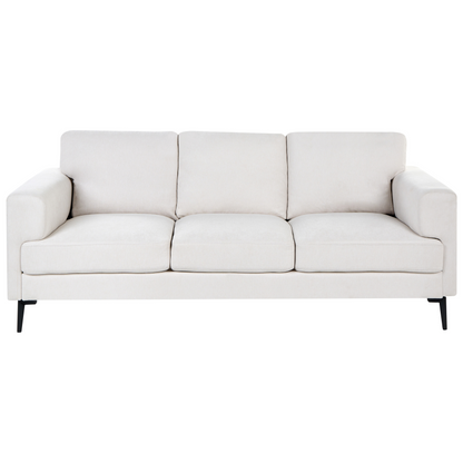 Modern Beige Fabric Living Room Set With Iron Legs 3 Seater