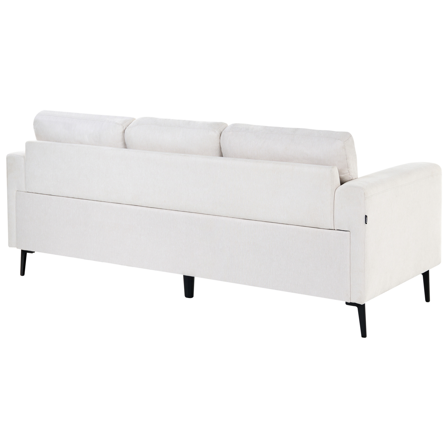 Modern Beige Fabric Living Room Set With Iron Legs 3 Seater