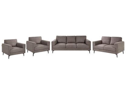 Living Brown Fabric Sofa Set 3 Seater 2 Seater With Iron Legs
