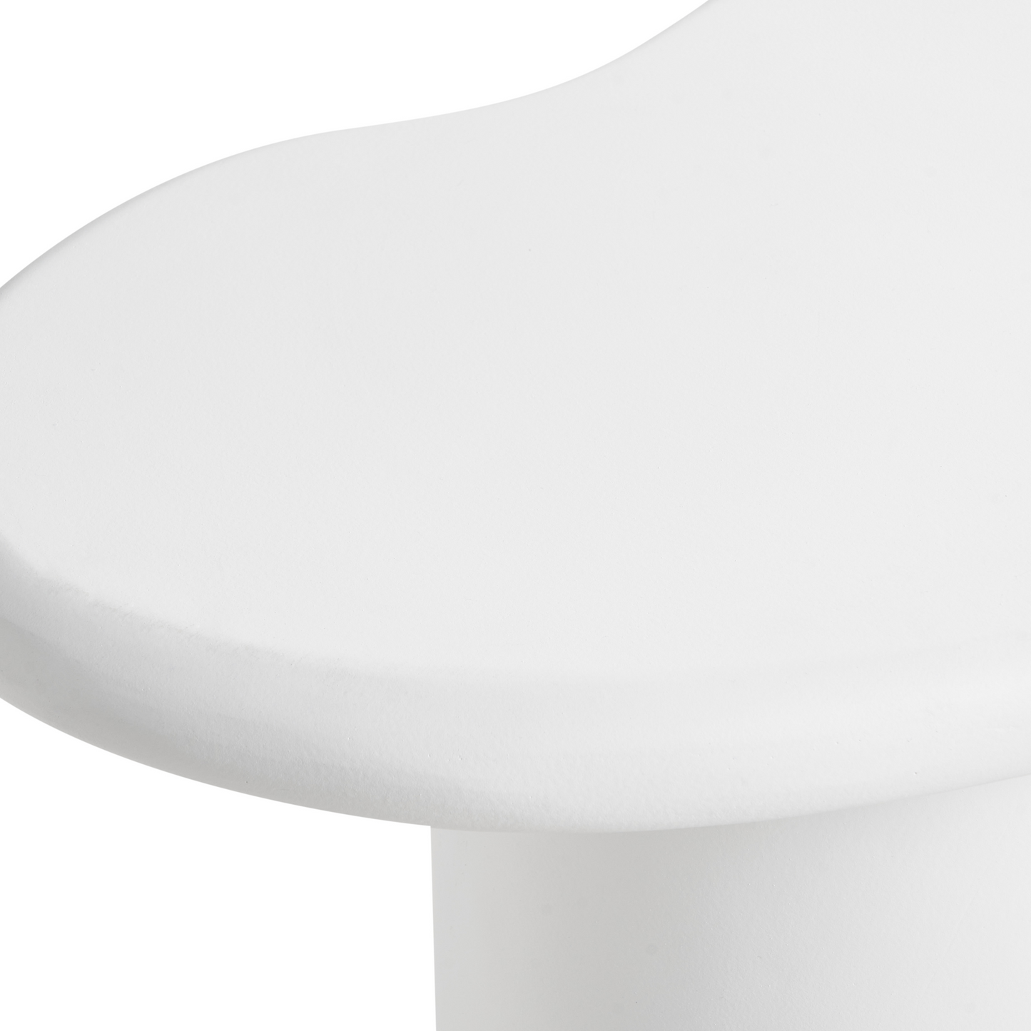 Side Table Off White Fibreglass Asymmetrical Top