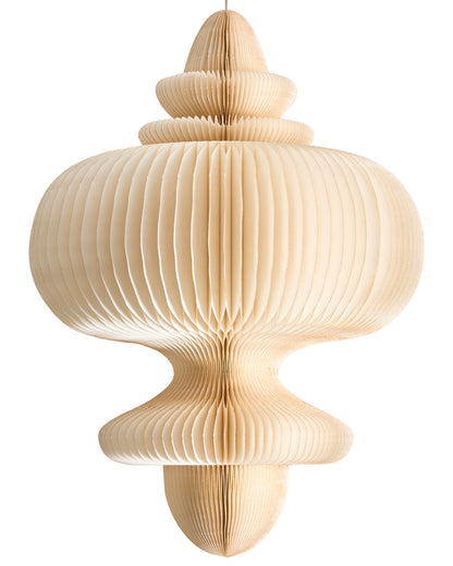 Pendant Lamp Beige Paper Shade Modern Living Room Light