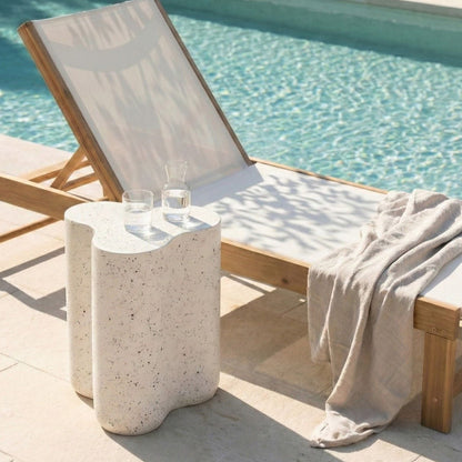 Terrazzo Side Table White Fibreglass UV Resistant