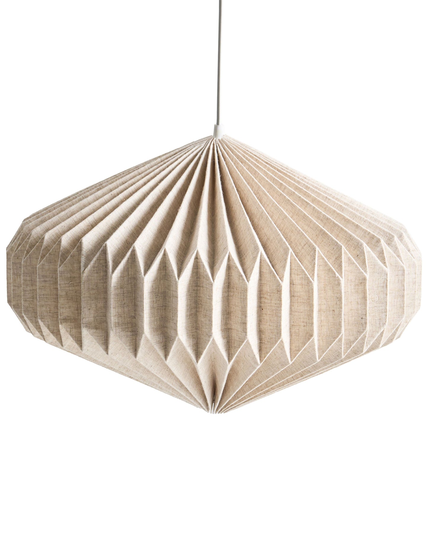 Pendant Lamp Beige Fabric Shade Modern Living Room Light