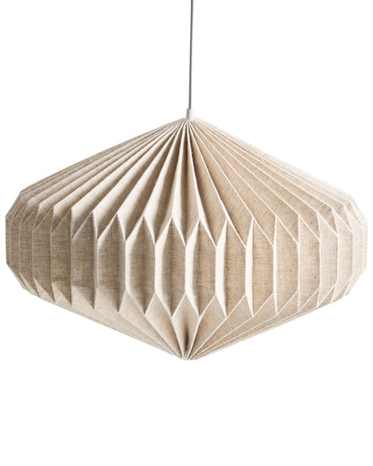 Pendant Lamp Beige Fabric Shade Modern Living Room Light