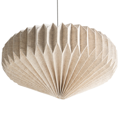 Pendant Lamp Beige Fabric Shade Modern Living Room Light