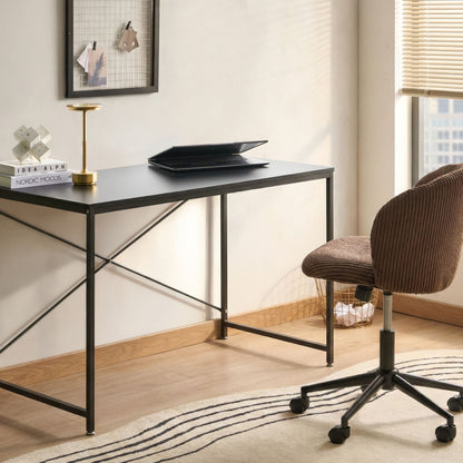 Nova Desk Black MDF Tabletop Powder Coated Iron Legs