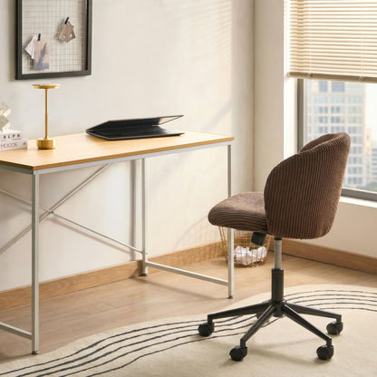 Brand Modern Industrial Desk White Brown MDF Tabletop With Iron Legs