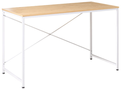Brand Modern Industrial Desk White Brown MDF Tabletop With Iron Legs