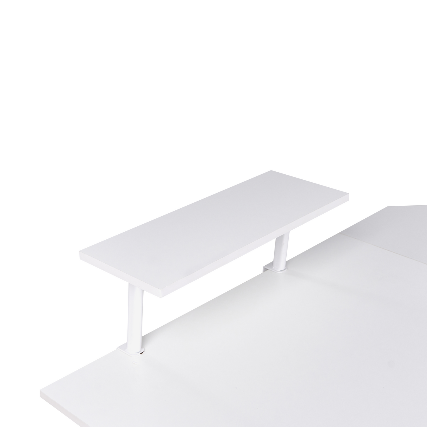 NovaLine Corner Desk White MDF Tabletop With Powder Coated Iron Legs And Side Pocket Wide Workstation Modern