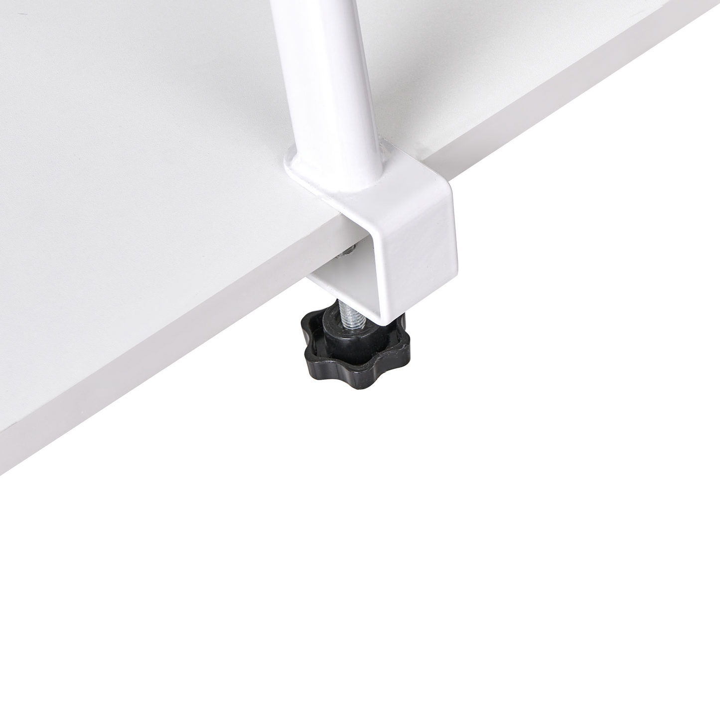 NovaLine Corner Desk White MDF Tabletop With Powder Coated Iron Legs And Side Pocket Wide Workstation Modern