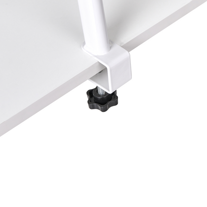 NovaLine Corner Desk White MDF Tabletop With Powder Coated Iron Legs And Side Pocket Wide Workstation Modern