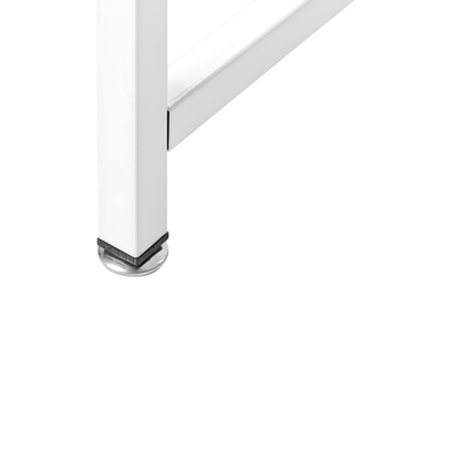 NovaLine Corner Desk White MDF Tabletop With Powder Coated Iron Legs And Side Pocket Wide Workstation Modern
