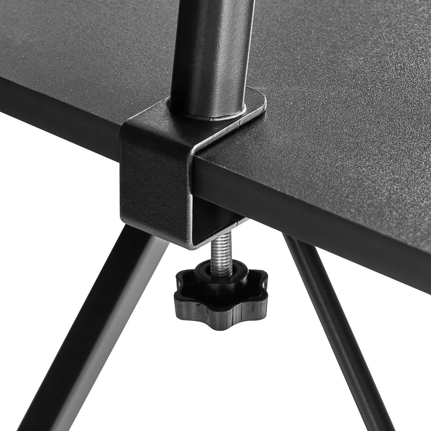 NovaDesk Corner Desk Black MDF With Side Pocket And Powder Coat Frame