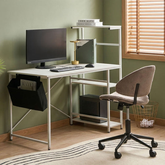 NordicNest Office Desk White MDF Top With Powder Coated Frame