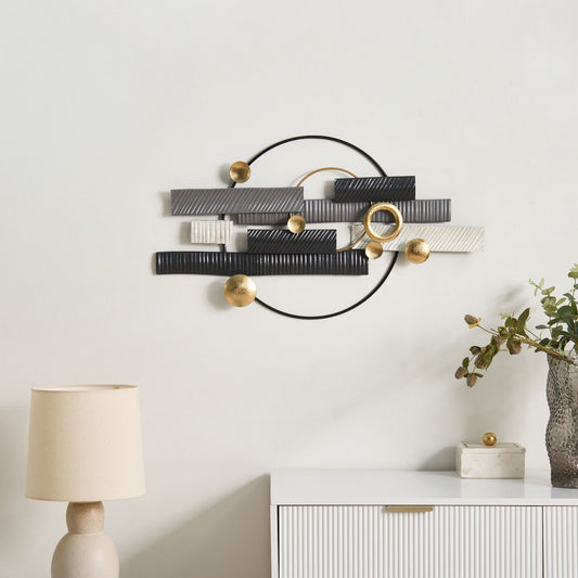 Wall Decor Multicolour Iron Hanging Dual Orientation Metal Wall Accent Piece For Vertical Or Horizontal Display