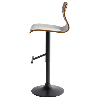 Modern Living 2 Bar Stools Dark Brown White Faux Leather Swivel