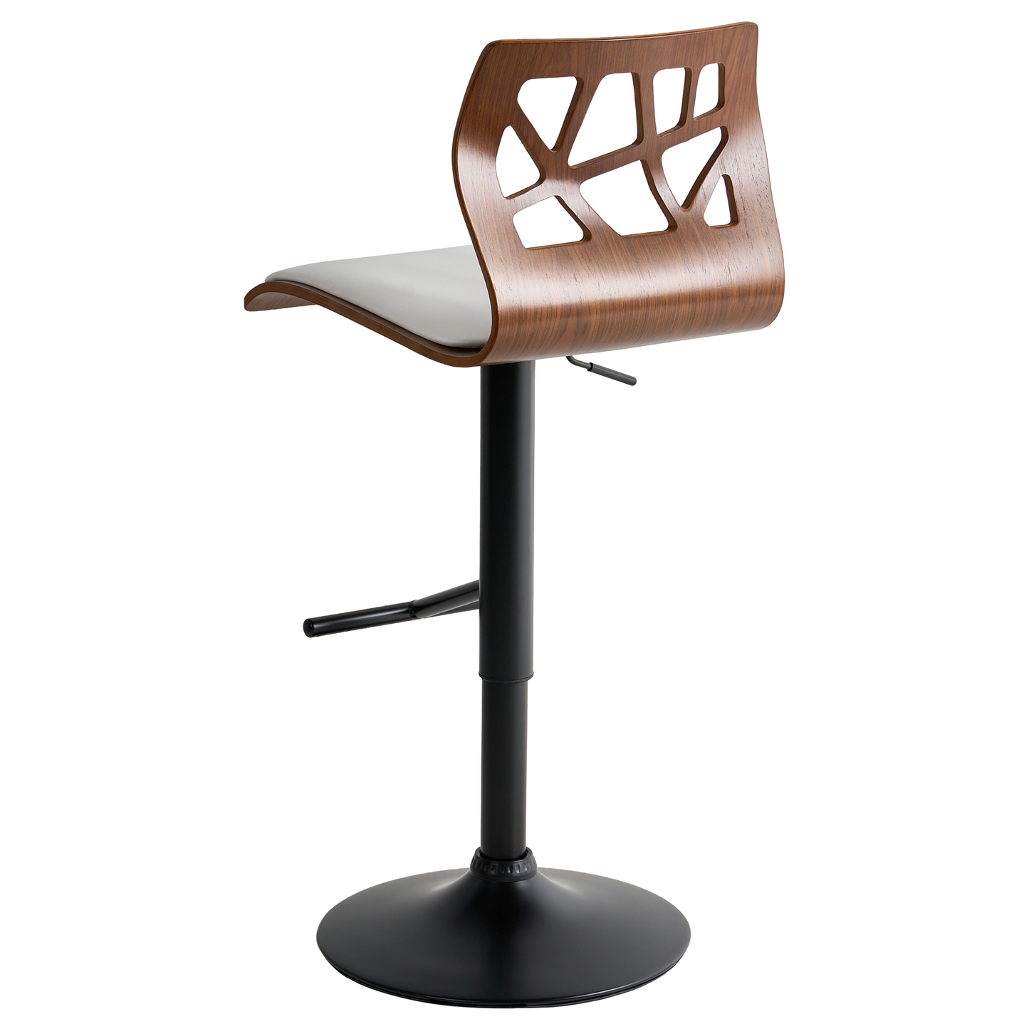 Modern Living 2 Bar Stools Dark Brown White Faux Leather Swivel
