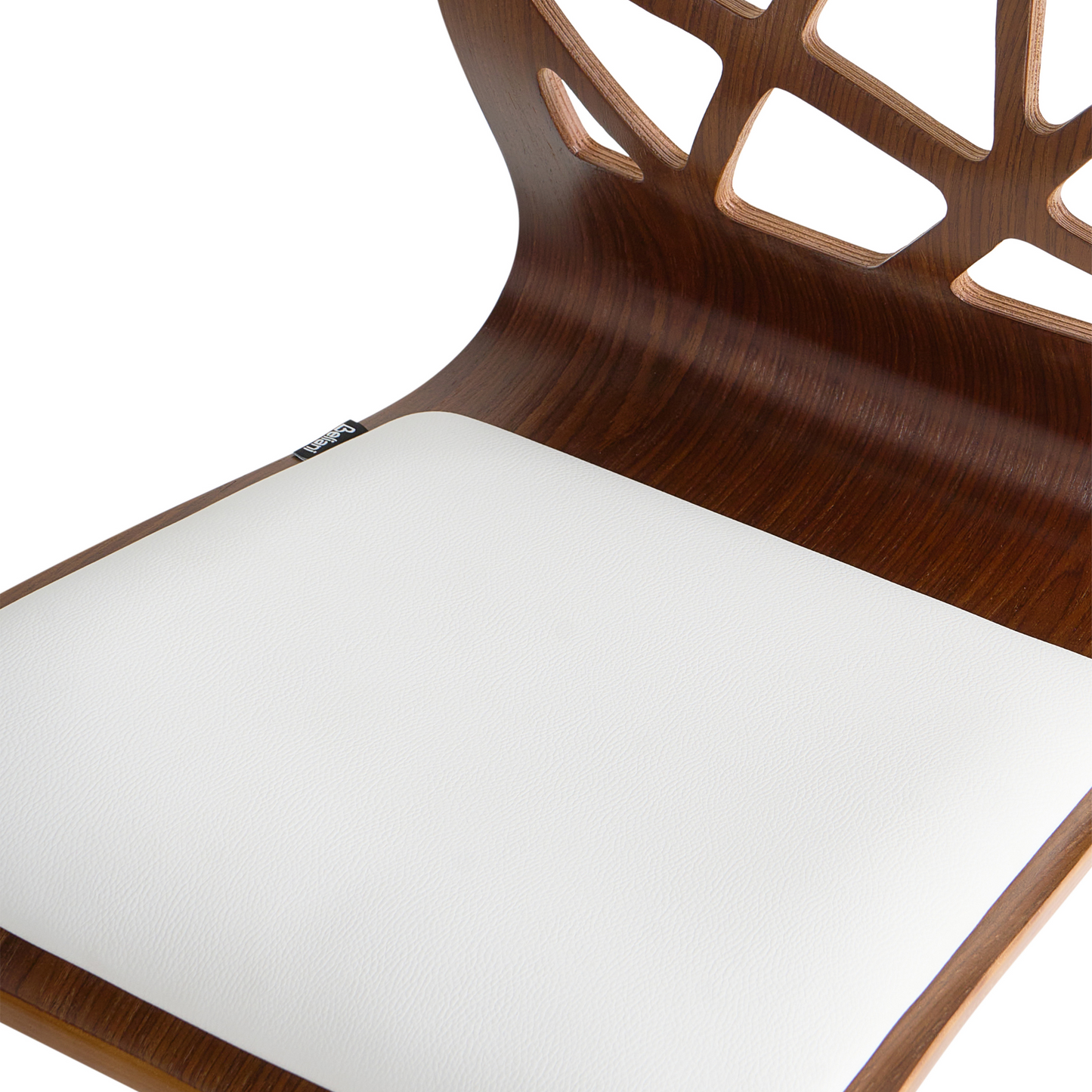 Modern Living 2 Bar Stools Dark Brown White Faux Leather Swivel